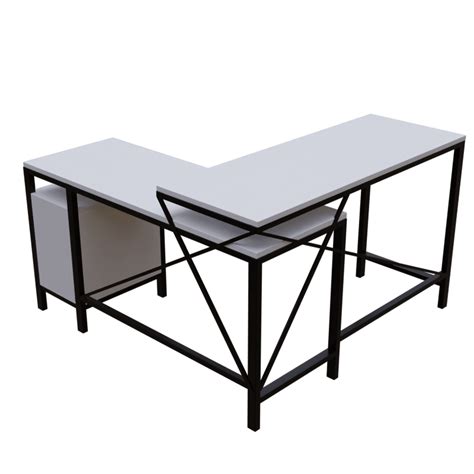 Maru l shaped Executive Desk with storage Design in white finish I ...