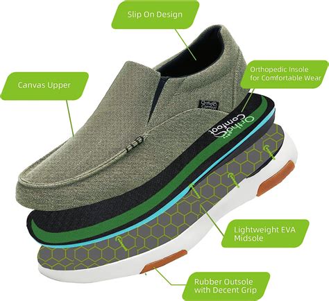 Buy OrthoComfoot Men's Slip On Loafers, Arch Support Boat Shoes for ...