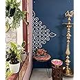 Buy WallDesign Vinyl Self-Adhesive Half Kolam Rangoli Wall Stickers ...