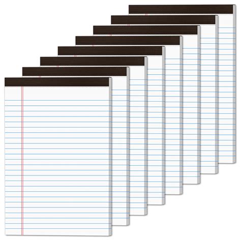 DORFAS Legal Pads 5x8 Inch Notepads 30 Sheets Each Pads - White College ...