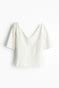 V-neck jersey top - White - Ladies | H&M IN