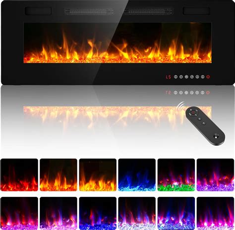 Amazon.com: 50" Ultra Thin Electric Fireplace, Wall Mounted ...