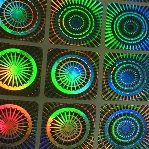 Elysian Hologram Stickers Silver Sticker Ashok Chakra 20 MM Square 5 ...