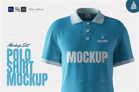 Male Polo Shirt Mockup Set - 6 Editable PSD, Graphics | GraphicRiver
