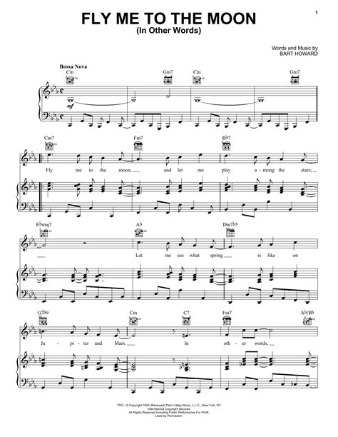 Fly Me To The Moon (In Other Words) Sheet Music | Frank Sinatra | Piano ...