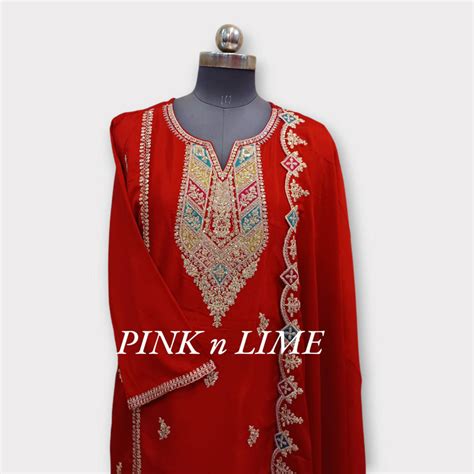 HEAVY PARTY WEAR SUIT WITH SHIFFON FABRIC 3 PC SUIT SET – shop.pinknlime