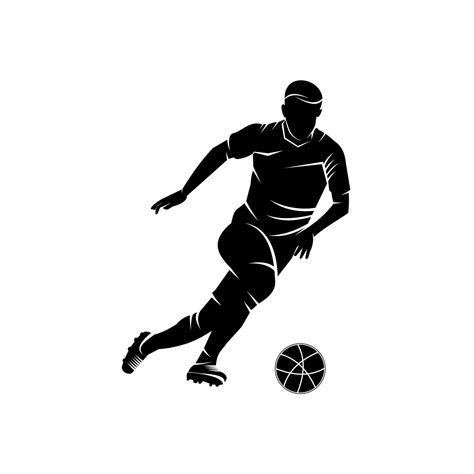 Vector football, soccer player silhouette with ball isolated. Suitable for your design need ...