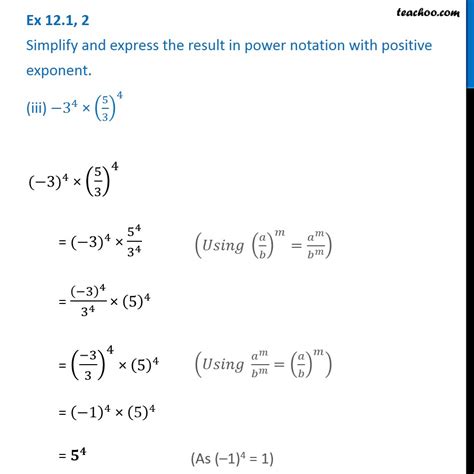 Ex 12.1, 2 - Simplify and express the result in power notation with