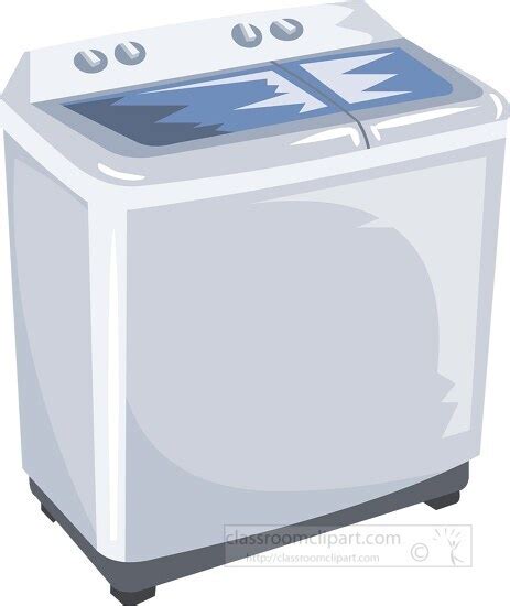 A clipart image of a washing machine with two compartments and control ...