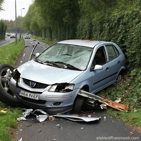Crashed Car on Avenue | Stable Diffusion Online