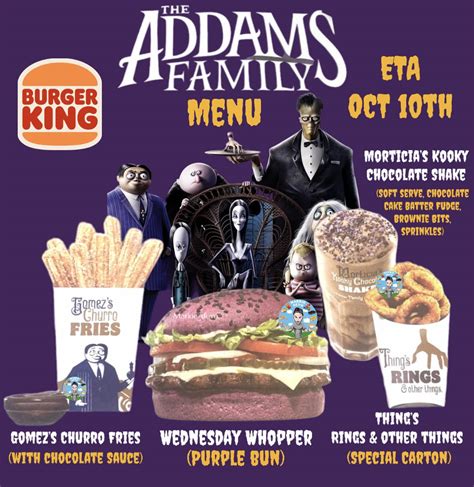 Here's Your First Look on Burger King's Rumored "Addams Family" Menu