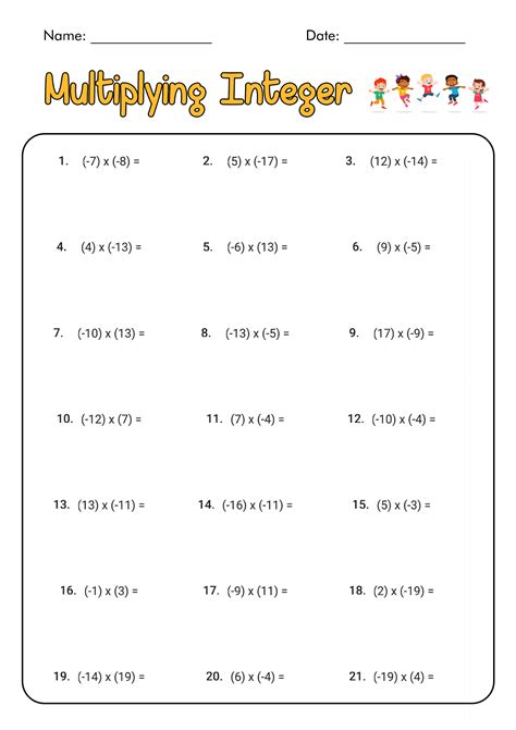 18 Math Worksheets Integers - Free PDF at worksheeto.com