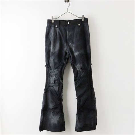 メンズ トリプルエフポスタルサービス FFF POSTAL SERVICE ナイロン フレアレイヤードロングパンツ 32//ブラック ムラ染 ...