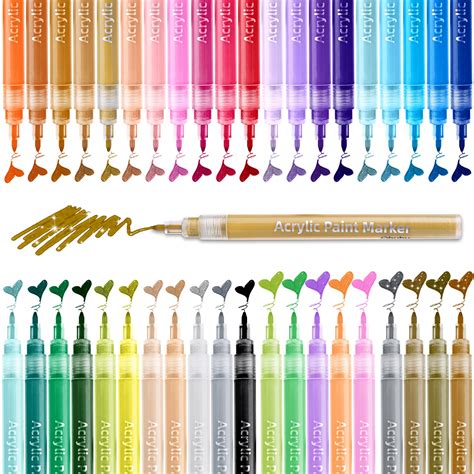 Ohuhu Paint Pens For Rock Painting Art, 40-Color Acrylic Markers Pen ...