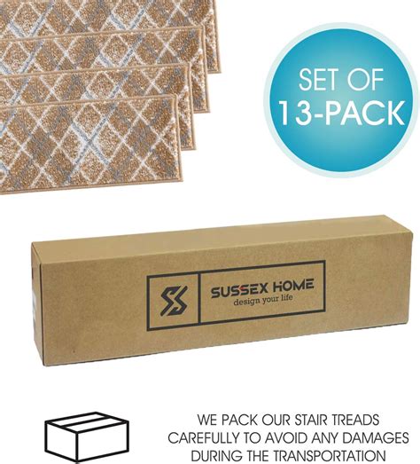 Buy Sussexhome Carpet Stair Treads for Wooden Steps - Indoor Staircase ...