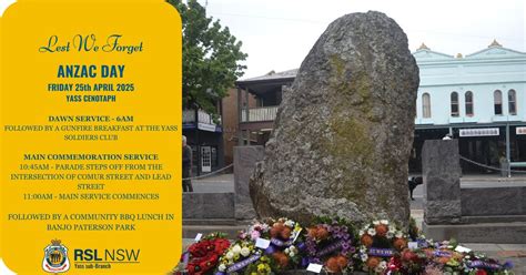 ANZAC Day Main Commemoration Service 2025 - Yass, Soldiers Memorial ...