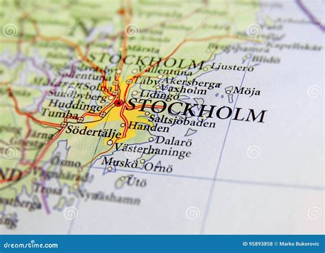 Geographic Map of European Country Sweden with Capital City Stockholm ...