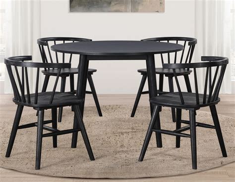 Steve Silver Willow WIL500KTx1+WIL500KSx4 Farmhouse 5 Piece Dining Set ...