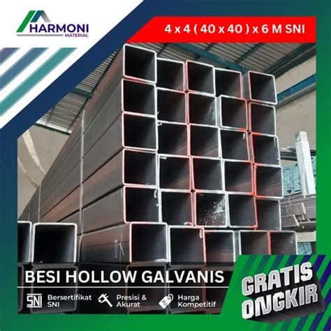 Jual Harga Besi Hollow Galvanis 4x4 ( 40 x 40 ) Panjang 6 Meter Holo ...