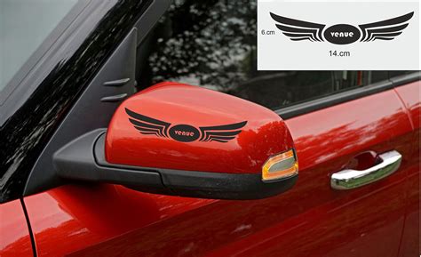 ISEE 360® Car Rear View Mirror Venue Wings Black Car Stickers ...