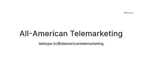 All-American Telemarketing — Teletype