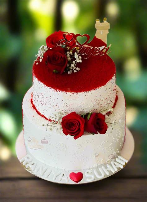 Order Red Velvet 2 Tier Engagement Cake online - Doon Memories – Doon ...