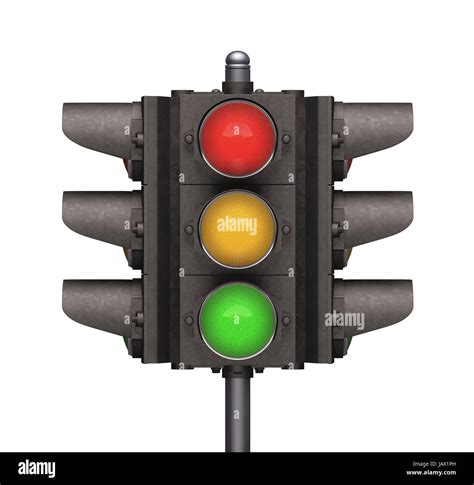 Traffic light over white background, easy to isolate Stock Photo - Alamy