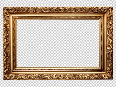 Premium PSD | Antique gold picture frame isolated on transparent ...