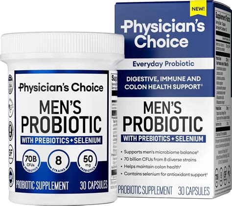 Amazon.com: Physician's CHOICE Probiotics for Men - 70 Billion CFU - 8 Strains - w/Selenium ...