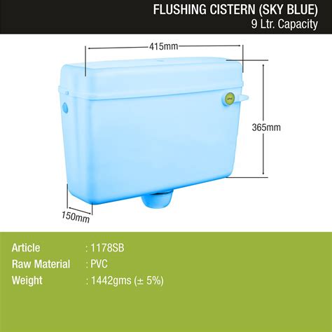 Round Flushing Cistern/ Flush Tank (Sky Blue) |Commode not included ...