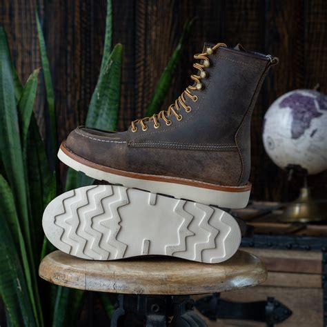 Moc-Toe Boots 8" (Vintage Brown) Goodyear Welted – Craft & Glory