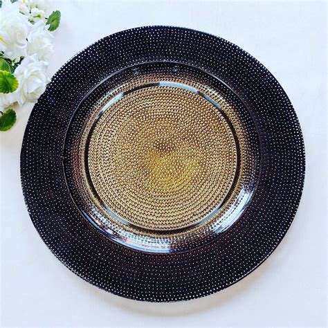Black and Gold Chargers for Dining Table - Charger Plates Wholesale ...
