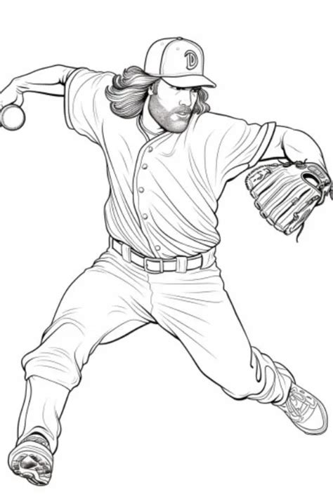 Baseball Pitcher Coloring Pages 的图像结果