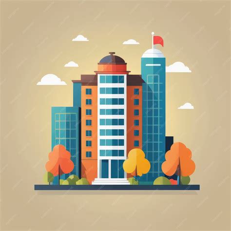 Premium Photo | Building clip art minimalistic vector