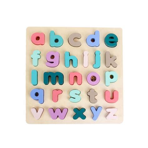 Buy Volwco Wooden Alphabet Puzzle Board, Wooden Puzzle Upper Case ...