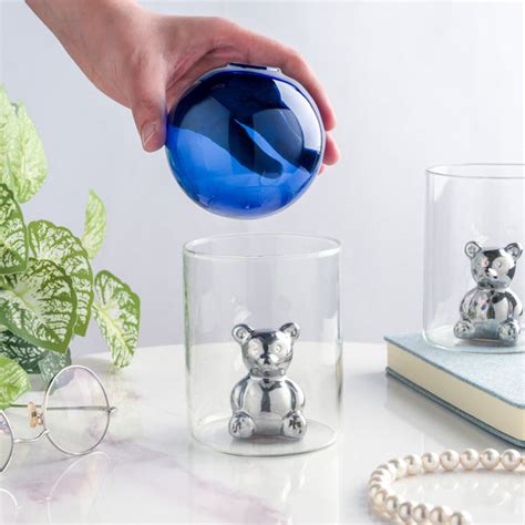 Bear In The Jar Glass Planter Blue Online - Premium Vase | Nestasia