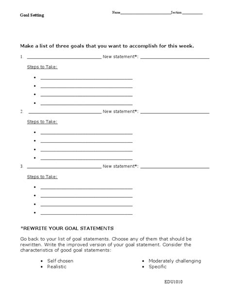 Image result for Goal Setting Assignment