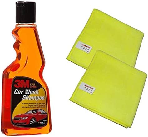 3M Microfiber Cloth (Pack of 2) & Car Care Car Wash Shampoo, 250ml ...