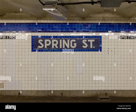 New York City - November 15, 2018: Spring Street Subway Station in New ...
