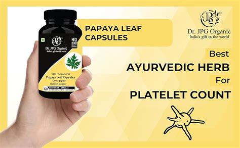 Dr. JPG Organic papaya capsuels 60veg. For Pletlets Count/Papaya Leaf ...
