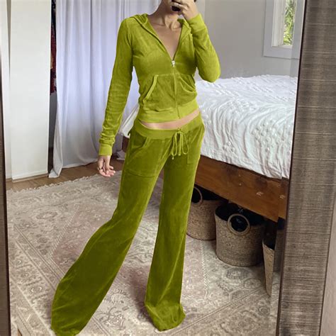 Summer Savings!Velvet Tracksuits for Women Set Long Upper, Velour ...