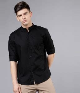 HIGHLANDER Men Solid Casual Black Shirt - Buy HIGHLANDER Men Solid ...