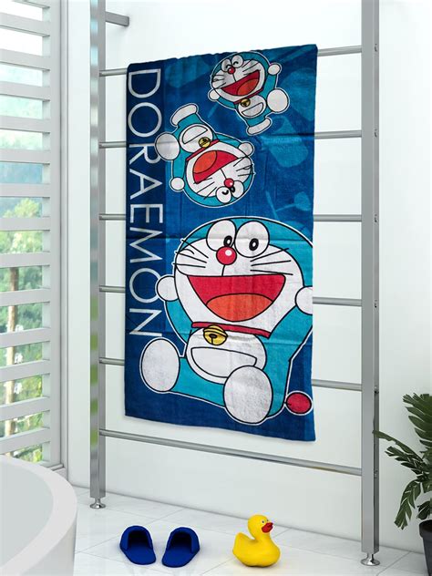 Athom Trendz Doraemon Living Bath Towel 350 GSM 60x120 cms, Standard ...