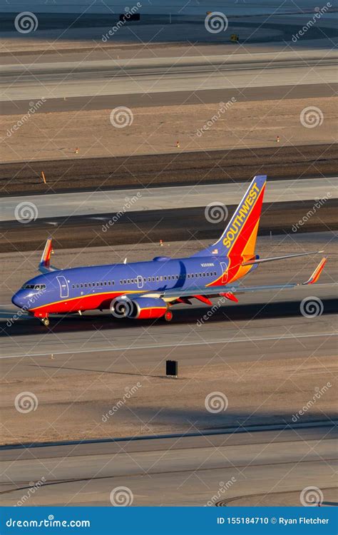 Southwest Airlines Boeing 737 Airplane on the Taxiway at McCarran ...