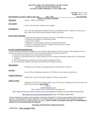 Fillable Online schools nyc THE NEW YORK CITY DEPARTMENT OF EDUCATION ...