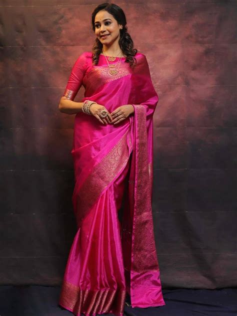 Mesmeric Dark Pink Soft Silk Saree With Fairytale Blouse Piece ...
