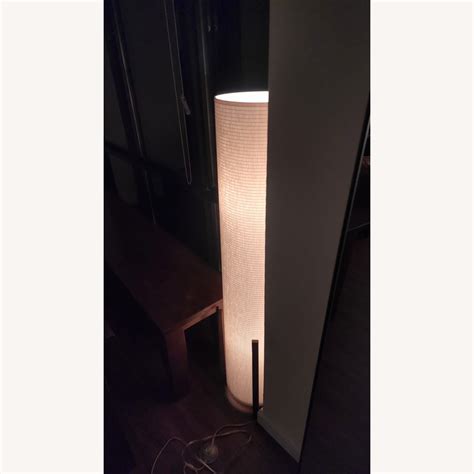 Crate & Barrel Weave Natural Floor Lamp Brown Fabric - AptDeco