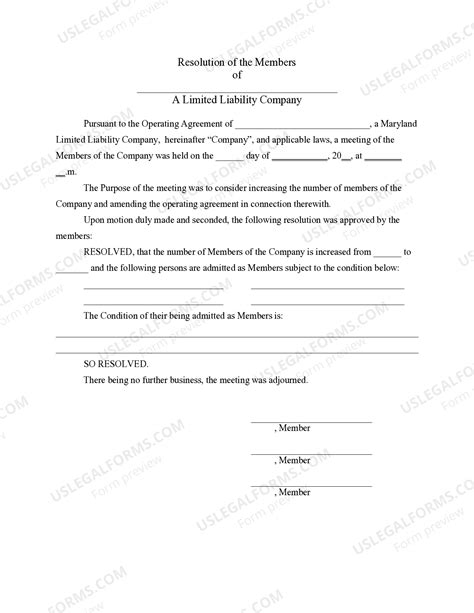 Maryland LLC Notices - Limited Liability Company | US Legal Forms