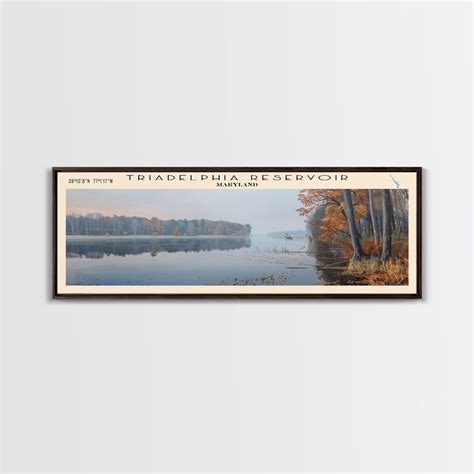 Triadelphia Reservoir Maryland Panoramic Wall Art, Framed Canvas Print