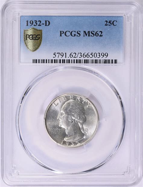 1932-D Washington Quarter PCGS MS-62 (Item 1849931) | GreatCollections ...